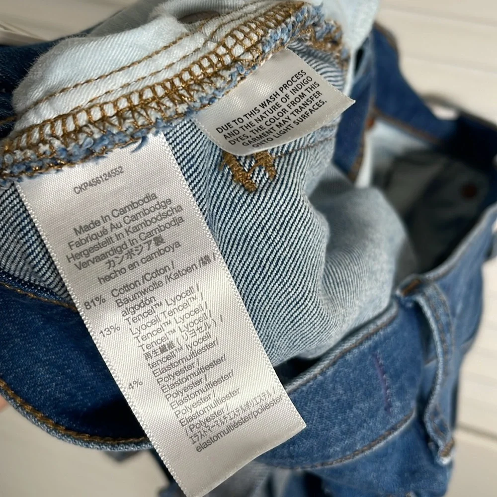 Madewell High Rise Denim Jean Shorts Frayed Hem Size 27 Cutoff Style‎